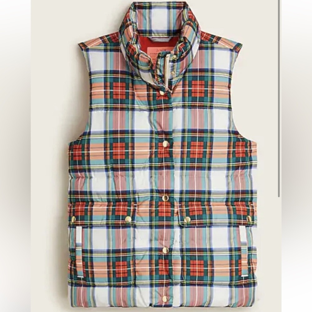 J.Crew Puffer vest with PrimaLoft® in Snowy Stewart tartan Item BD164